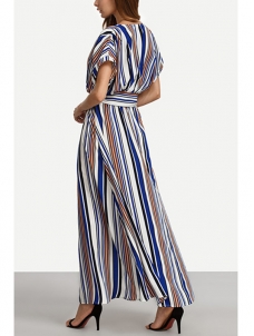 Chiffon Casual V Neck Short Sleeve Dresses