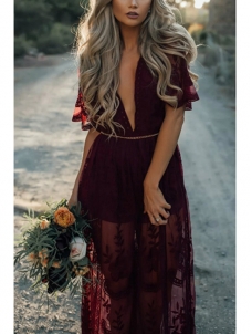 Cotton Vintage V Neck Short Sleeve Dresses