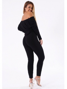 Euramerican Dew Shoulder Lace-up Jumpsuits 