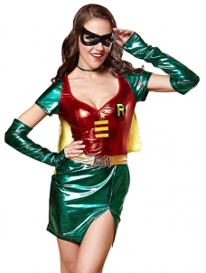 Green M&L Women Cosplay Super Heroine Costume