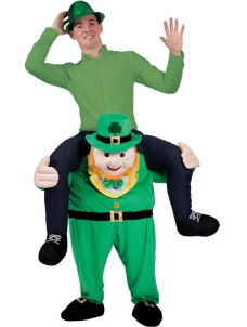 Green One Size Leprechaun Carry Me Mascot Costume