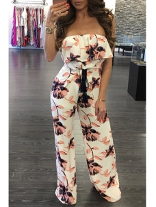 Qmilch Print Straight Jumpsuits