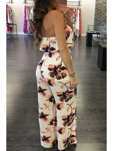 Qmilch Print Straight Jumpsuits