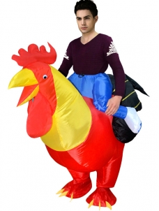 Red One Size Inflatable Rooster Chicken Mascot Costume 