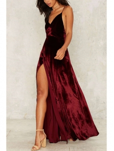 Spaghetti Strap Sleeveless High Split Dress