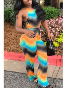 Stylish Printed Milk Fiber One-piece Jumpsuits  