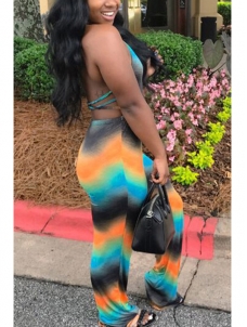 Stylish Printed Milk Fiber One-piece Jumpsuits  