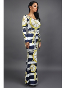 Trendy Boat Neck  Digital Printing  Dress