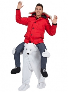 White One Size Polar Bear Carry Me Mascot Costume