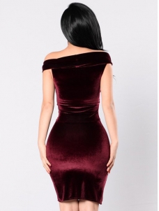 Wind Red S-XL Sexy V Neck Bodycon Dress