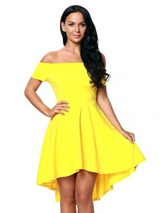Yellow S-3XL Fashion Women Off Shoulder Dress