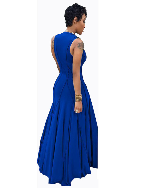 Blue S-3XL Sexy Sleeveless Maxi Dress