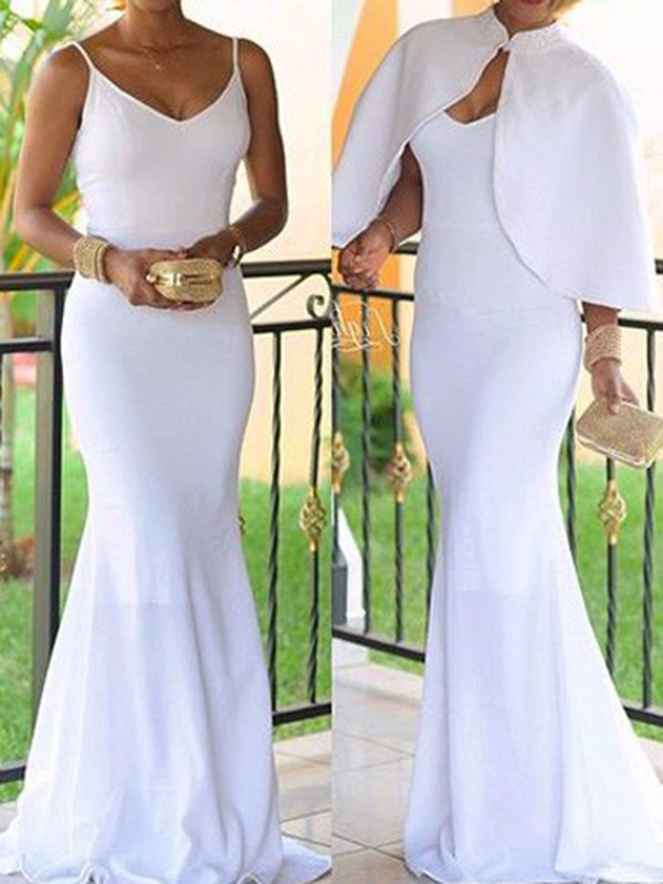 Euramerican V Neck White Modal Ankle Length Dress