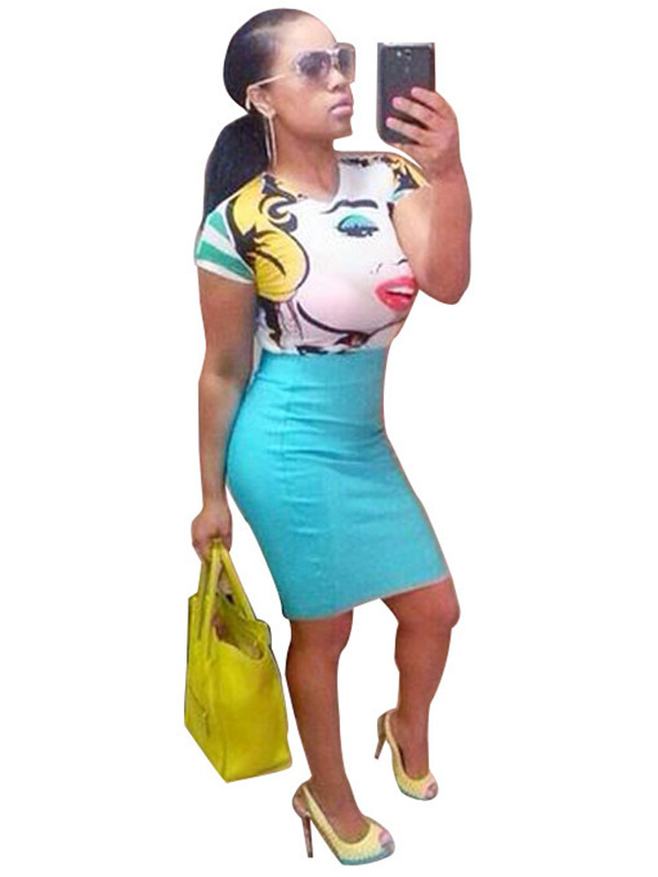 Fabric O neck Cap Sleeve Dresses 