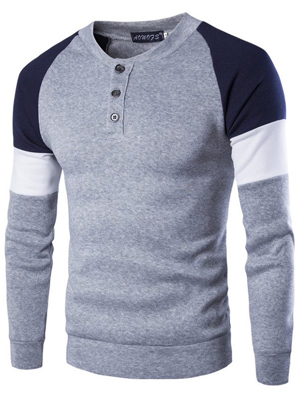 Grey M-XXL Long Sleeve Men T-Shirt