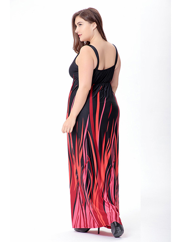 Multicolor Fashion Sleeveless Plus Size Dress