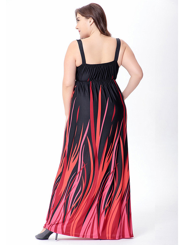 Multicolor Fashion Sleeveless Plus Size Dress