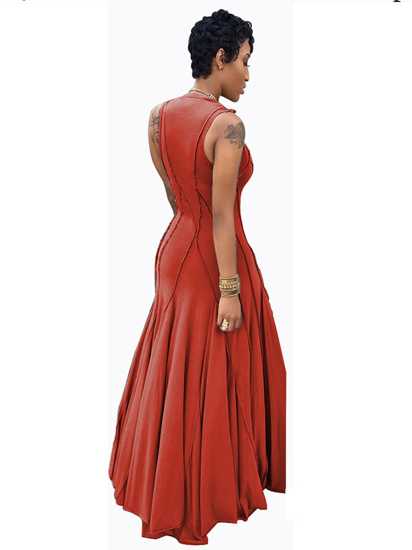 Red S-3XL Sexy Sleeveless Maxi Dress