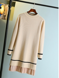 4 Colors Long Sleeve Sweater Dress