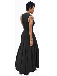 Black S-3XL Sexy Sleeveless Maxi Dress