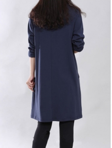 Dark Blue M-XXL Long Sleeve Casual Dress
