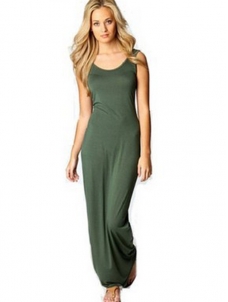 Fashion Women Striped Spaghetti Maxi Dress