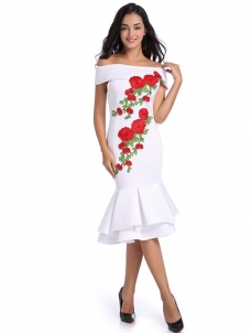 Off The Shoulder Short Sleeve Mermaid Dresses 