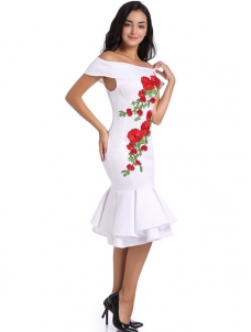 Off The Shoulder Short Sleeve Mermaid Dresses 