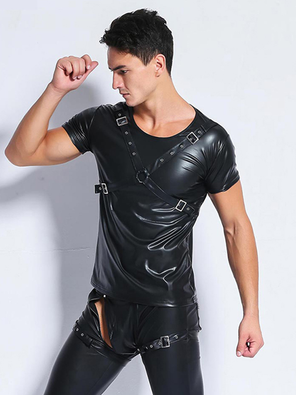 Men Soft Leather Vinyl Breathable Tops