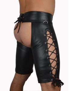 Black S-2XL Sexy Men Leather Lingerie