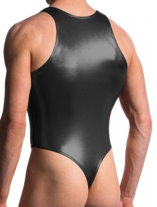 Men Sexy Leather Lingerie Wrestling Singlet Struggles Bodysuit