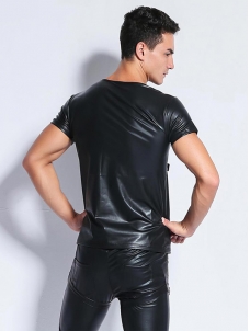 Men Soft Leather Vinyl Breathable Tops