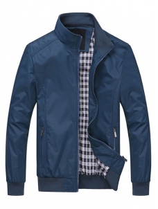 Men Spring Autumn Casual Outfits Tops Coats Blue