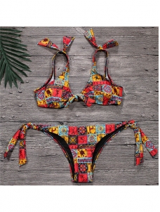 Women Bright Color Africa Sexy Bikini Beach Wear