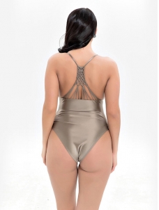 Women Plus Size One Piece Swimwear Monokini Swimsuits Gray