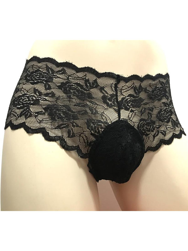 5 Colors Mens Lace Sexy Transparent Underwear 