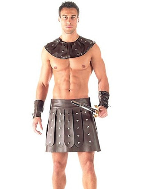 Men Sexy Vinyl Warrior Costume 