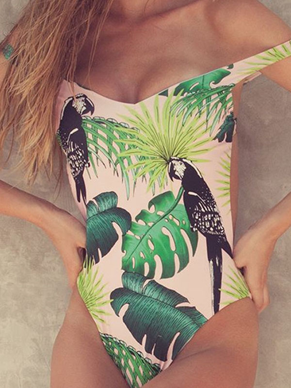 Women Sexy Floral One-Piece swimwear Beach Wear