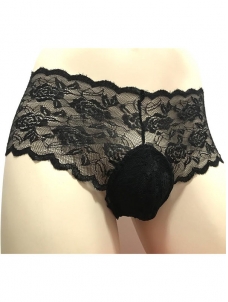 5 Colors Mens Lace Sexy Transparent Underwear 