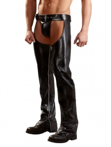 Men Sexy Cut Out Vinyl leather Pants