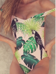 Women Sexy Floral One-Piece swimwear Beach Wear