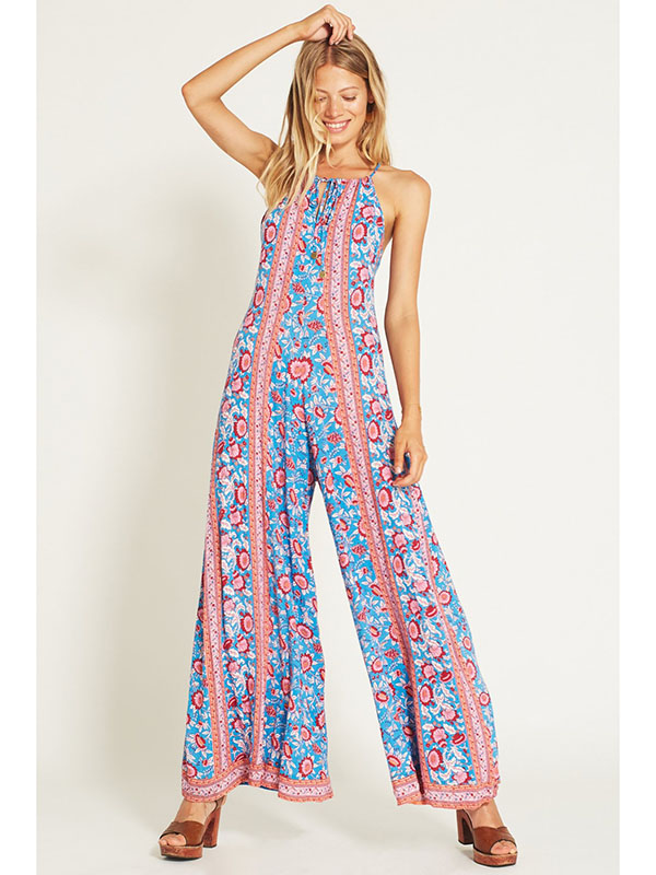Casual Fashion Floral Loose Strap Sleeveless Summer Jumpsuit