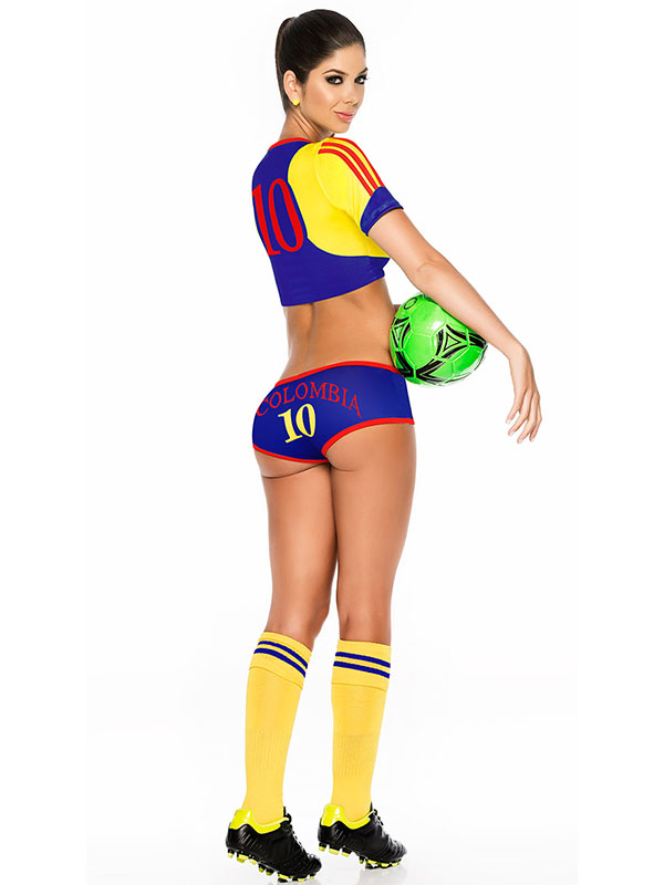 Colombia World Cup Cheeerleading Uniforms Football Clothes Suits