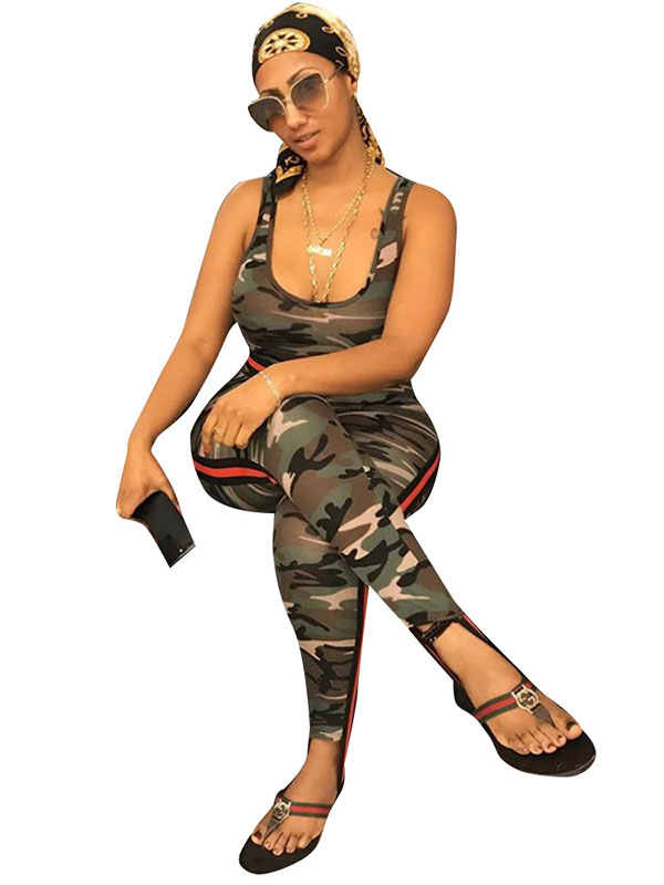 Fashion Camo Fitness Yoga Legging With Vest