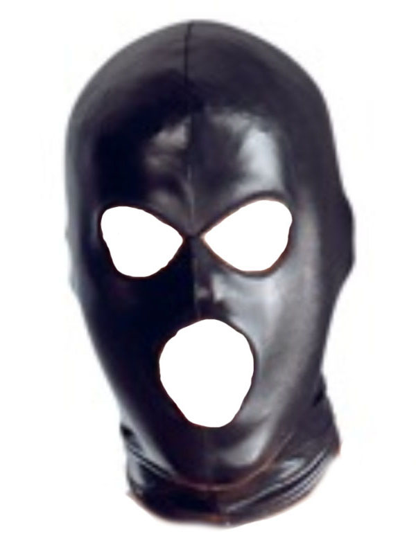 Soft PU Leather Head Harness Hood Full Face Mask