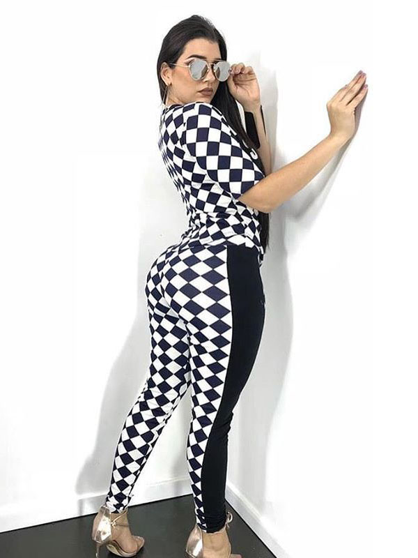 Women Fashionable Sexy 2 Piece Long Jumpsuit Black