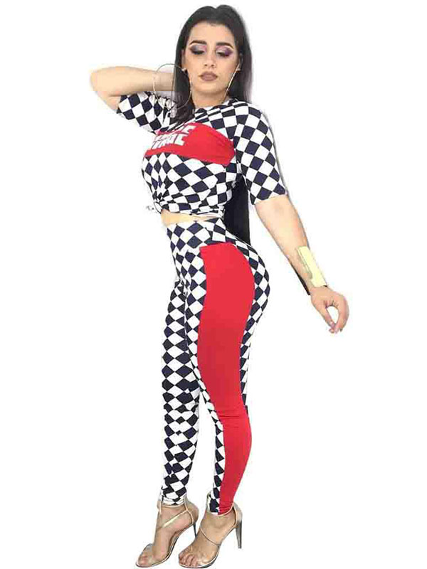 Women Fashionable Sexy 2 Piece Long Jumpsuit Red