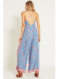Casual Fashion Floral Loose Strap Sleeveless Summer Jumpsuit