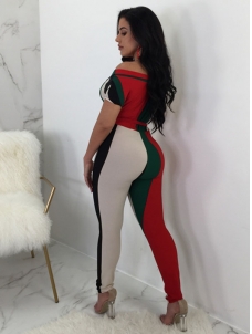 Fashion Drew Shoulder Tighten Women Jumpsuit Green