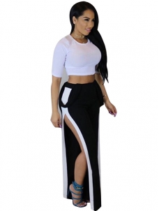 Sexy Wide Leg Split Women Jumpsuit Black